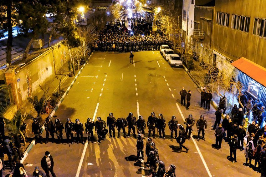 Iranian protesters on the third day of demonstrations